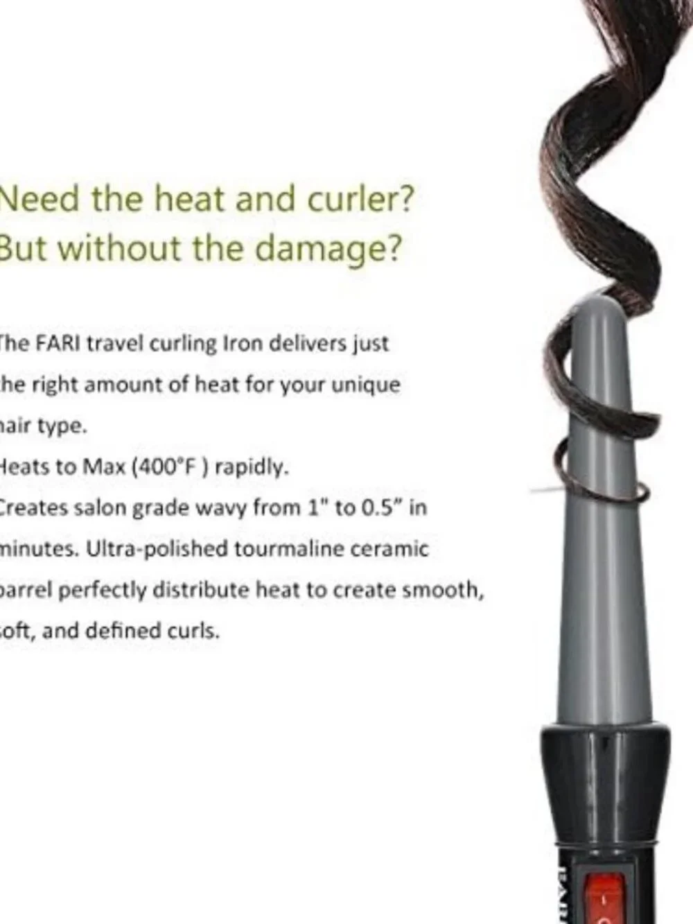 2-in-1 Travel Hair Curling Iron & Mini Flat Iron Set, Ceramic Wands, Heat Glove